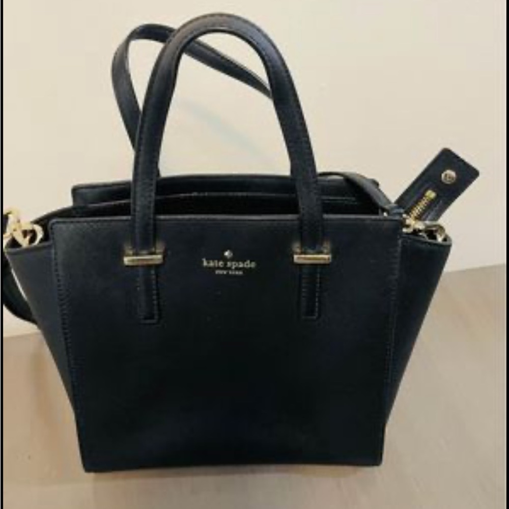 Katie Spade - black purse - barely used -comes with brown purse bag